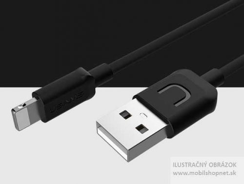 Dátový kábel iPhone lightning USB USAMS čierny U-Turn Blister