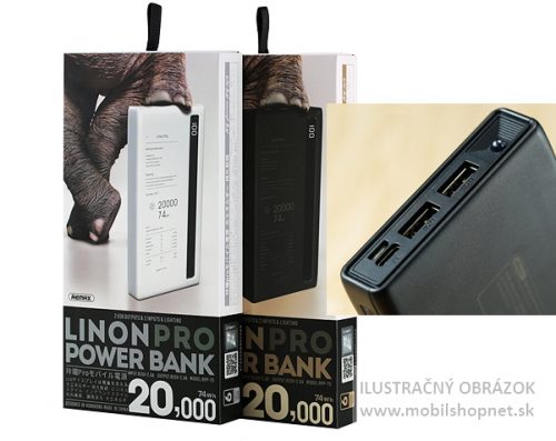 Externá powerbanka Xiaomi PowerBank 20000 mAh Linon Remax biela RPP-73