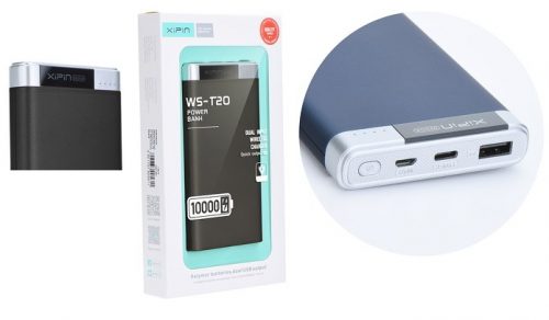 Externá powerbanka 10000 mAh WS-T20 Qi Linon XiPiN čierna