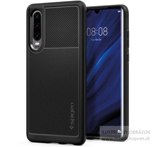 Zadný ochranný kryt Huawei P30 Spigen čierny Rugged Armor
