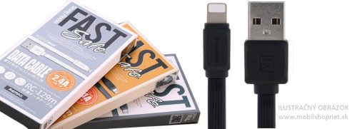 Dátový kábel iPhone lightning sivý Fast Pro 2.4A RC-129i