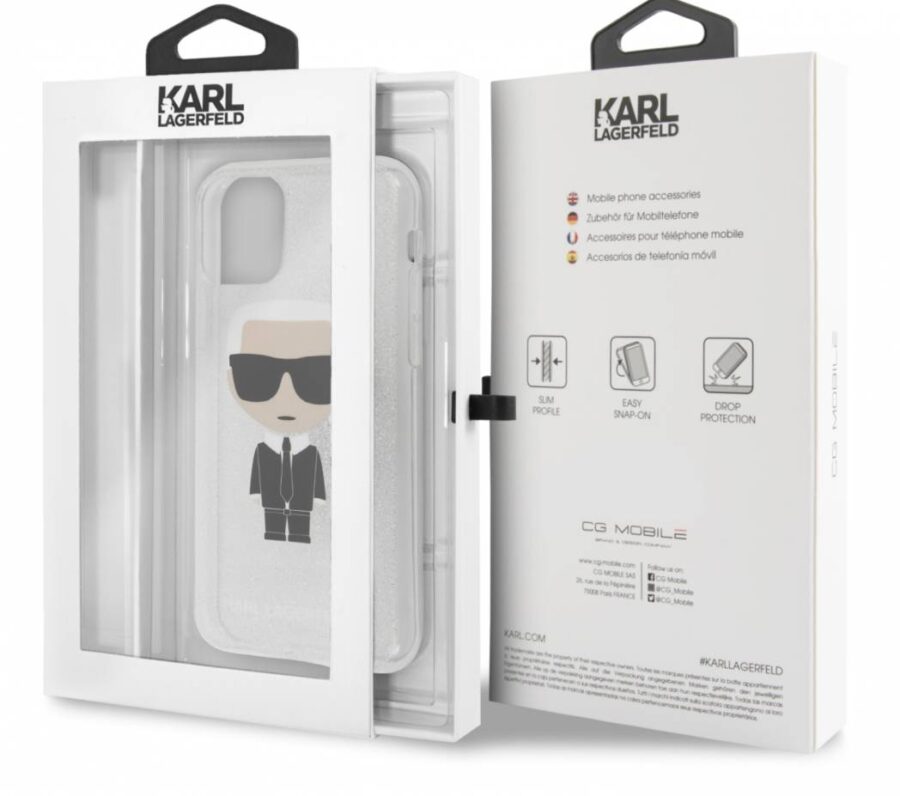 Kryt Apple iPhone 11   Karl Lagerfeld Glitter Iconik silver - Image 2