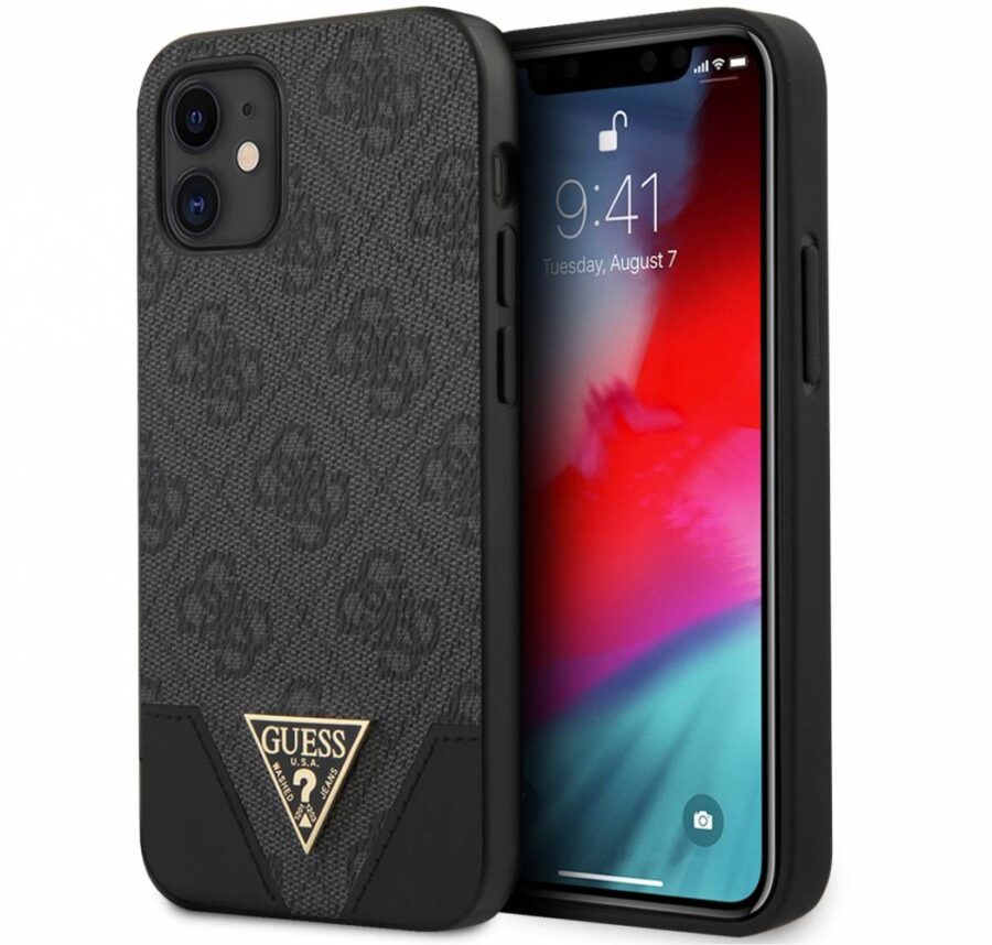 Kryt Apple iPhone 12 mini   Guess 4G Triangle sivý