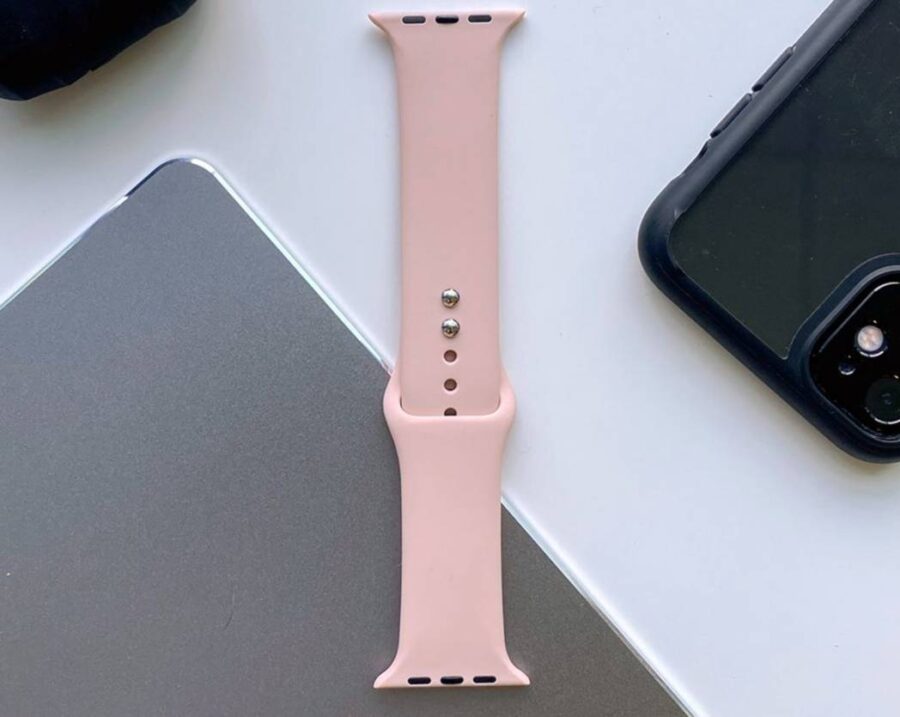 Remienok Apple Watch 46mm Watch 49mm  Tech-Protect  Pink Sand Silikónový - Image 2