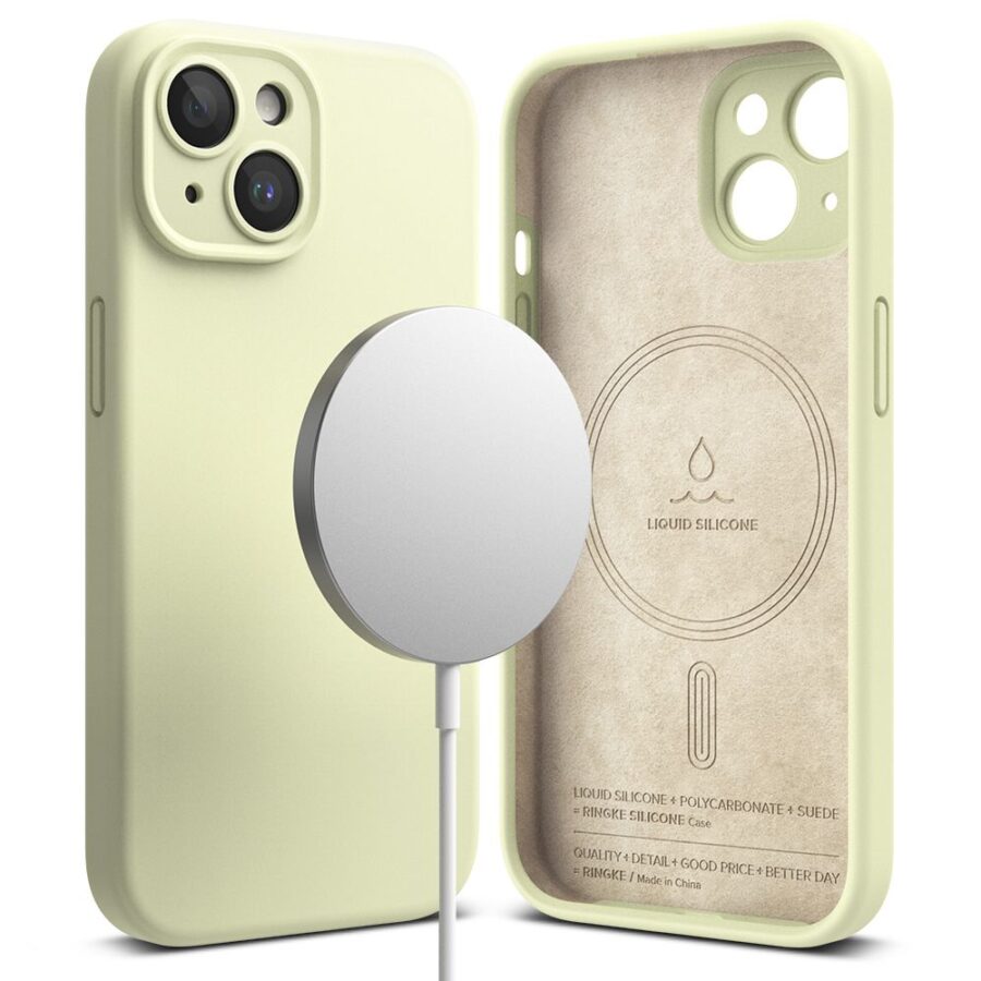 Kryt apple iphone 15 ringke silicone magsafe sunny lime